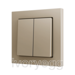 ZS55. Cover for Double KNX Soft push button 55x55 mm. Tilt down - Champagne
