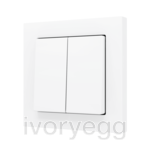 ZS55. Cover for Double KNX Soft push button 55x55 mm. Tilt up&down - Matt White - Custom. Minimum 100 units per design