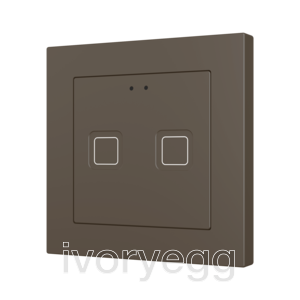 Tecla RGB 55 X2. PC-ABS Capacitive push button 55x55 - 2 buttons - Mocha
