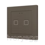 Tecla RGB 55 X2. PC-ABS Capacitive push button 55x55 - 2 buttons - Mocha