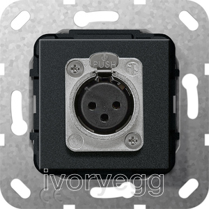 XLR jack D-series Insert black m