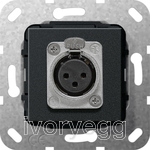 XLR jack D-series Insert black m