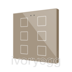 Flat 6. Capacitive push button with temperature probe - 6 buttons - Champagne