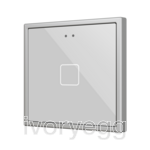 Flat RGB 70 X1. Glass Capacitive push button 70x70 - 1 button - Silver