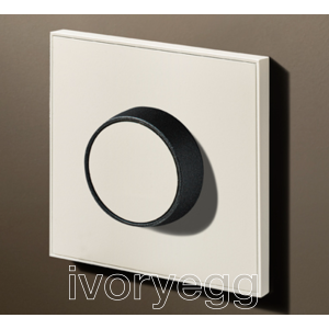 Dimmer Universal 1 Gang Matt White RAL9010 + Textured Black Cone