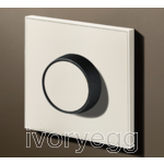 Dimmer Universal 1 Gang Matt White RAL9010 + Textured Black Cone
