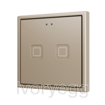 Tecla 70 X2. PC-ABS Capacitive push button 70x70 - 2 buttons - Champagne