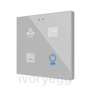 Flat RGB 4. Glass capacitive push button - 4 buttons - Custom