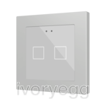 Flat RGB 55 X2. Glass capacitive push button 55x55 - 2 buttons - Silver