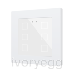 Flat RGB 55 X6. Glass capacitive push button 55x55 - 6 buttons - White