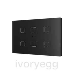 Tecla RGB XL 6. PC-ABS Capacitive push button - 6 buttons - Anthracite