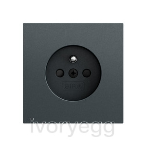 Socket outlet with earth pin 16 A 250 V~ and Safety Plus - anthracite