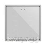 Flat 70 X6. PC-ABS Capacitive push button 70x70 - 6 buttons - Silver
