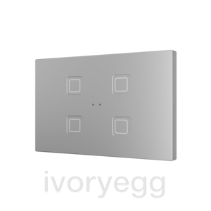 Tecla RGB XL 4. PC-ABS Capacitive push button - 4 buttons - Silver