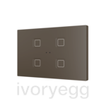 Tecla RGB XL 4. PC-ABS Capacitive push button - 4 buttons - Mocha