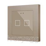 Flat 55 X2 V2. Capacitive push button 55x55 - 2 buttons - Champagne