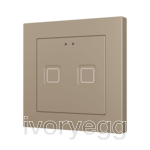 Tecla 55 X2. PC-ABS Capacitive push button 55x55 - 2 buttons - Champagne