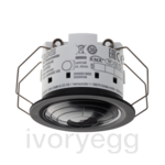 KNX presence detector mini with temp, Standard, Secure, IP 44, 3m, dark lens, black