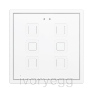 Tecla RGB 70 X6. PC-ABS Capacitive push button 70x70 - 6 buttons - White