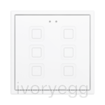 Tecla RGB 70 X6. PC-ABS Capacitive push button 70x70 - 6 buttons - White