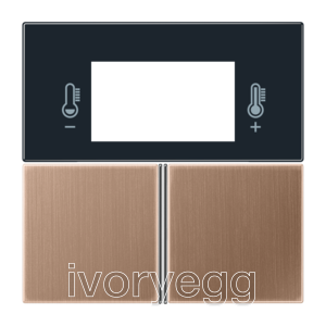 F40 Room controller Cover kit, metal, PVD-coated, LS range, brushed bronze