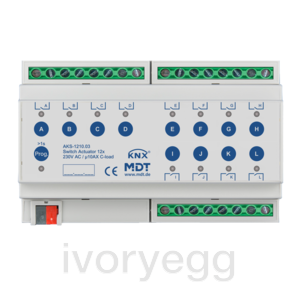Switch Actuator 12-fold, 8SU MDRC, 10 A, 230 V AC, C-load, standard, 140 _F