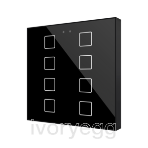 Flat RGB 8. Glass capacitive push button - 8 buttons - Anthracite