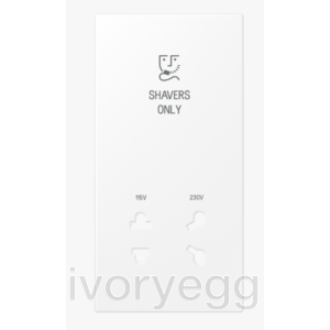 LS Range Cover for electric shaver socket outlet - matt snow white