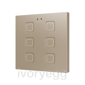 Tecla 6. PC-ABS Capacitive push button - 6 buttons - Champagne