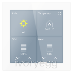 KNX Glass Touch Smart 4 inch, KNX Data Secure, white