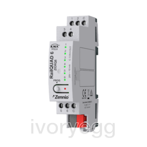 RailQUAD 6. Input module with 6 analog-digital inputs for DIN rail with status indicator LEDs.