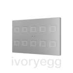 Tecla RGB XL 10. PC-ABS Capacitive push button - 10 buttons - Silver