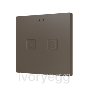 Tecla RGB 2. PC-ABS Capacitive push button - 2 buttons - Mocha