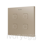 Tecla RGB 4. PC-ABS Capacitive push button - 4 buttons - Champagne