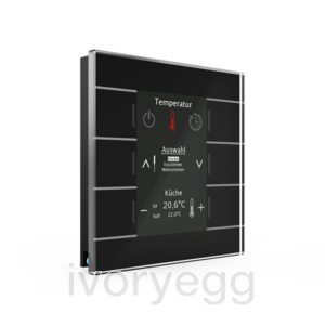 KNX Glass Central Operation Unit Smart with colour display, Black