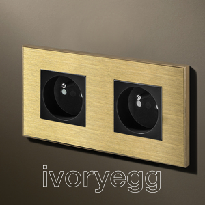 Void Square MMG 2-gang frame - Brushed Brass