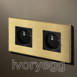 Void Square MMG 2-gang frame - Brushed Brass
