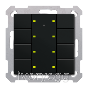 KNX Push Button Plus 55 8 gang, Black matt finish