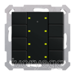 KNX Push Button Plus 55 8 gang, Black matt finish