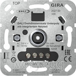 DALI flush-mounted rotary dimming insert with integrated power supply unit