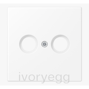 Centre plate for TV-FM socket outlet inserts, LS range, matt snow white