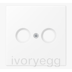 Centre plate for TV-FM socket outlet inserts, LS range, matt snow white