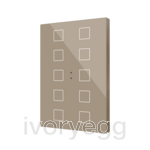 Flat XL X10. Glass capacitive push button - 10 buttons - Champagne