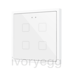 Flat RGB 70 X4. Glass Capacitive push button 70x70 - 4 buttons - White