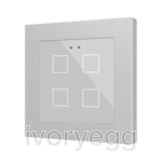 Flat RGB 55 X4. Glass capacitive push button 55x55 - 4 buttons - Silver