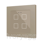 Flat RGB 55 X4. Glass capacitive push button 55x55 - 4 buttons - Champagne