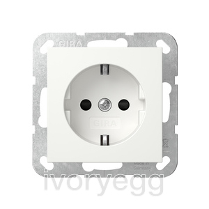 SCHUKO socket outlet 16 A 250 V~ with increased contact protection (Safety Plus), pure white glossy
