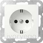 SCHUKO socket outlet 16 A 250 V~ with increased contact protection (Safety Plus), pure white glossy