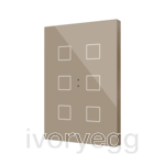 Flat XL X6. Glass capacitive push button - 6 buttons - Champagne