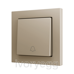 ZS55. Cover for Simple KNX Soft push button 55x55 mm. Tilt down - Doorbell icon - Champagne